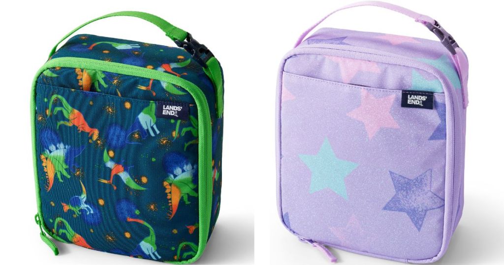 dino and stars Lands End kid's lunch boxes