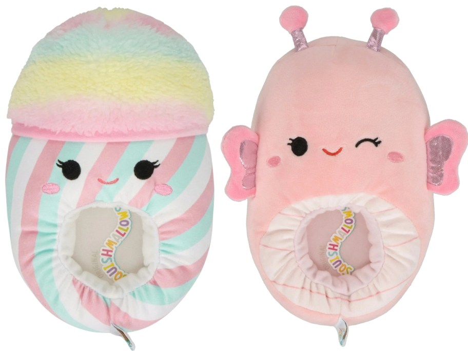 Snow Cone and Butterfly Squishmallow slippers