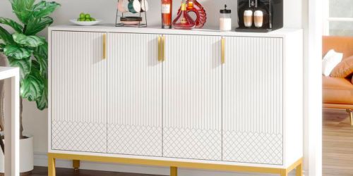 This Gorgeous 59″ Buffet Storage Cabinet is ONLY $167 Shipped on HomeDepot.com
