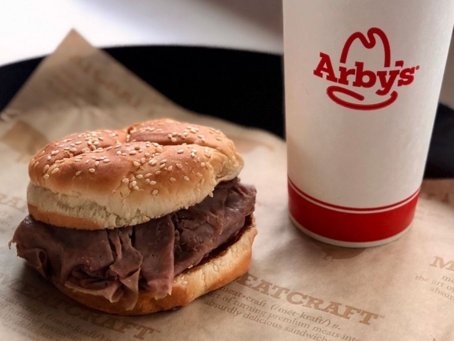An Arby's Sandwich and Drink
