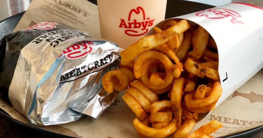 Arby's sandwich, Shake and Fries