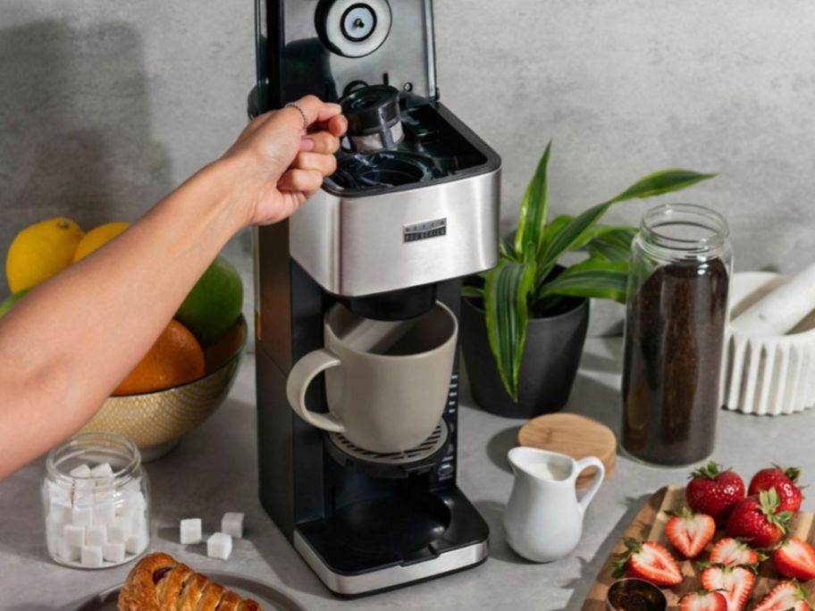Bella Pro Series Single Serve Coffee Maker with ground coffee