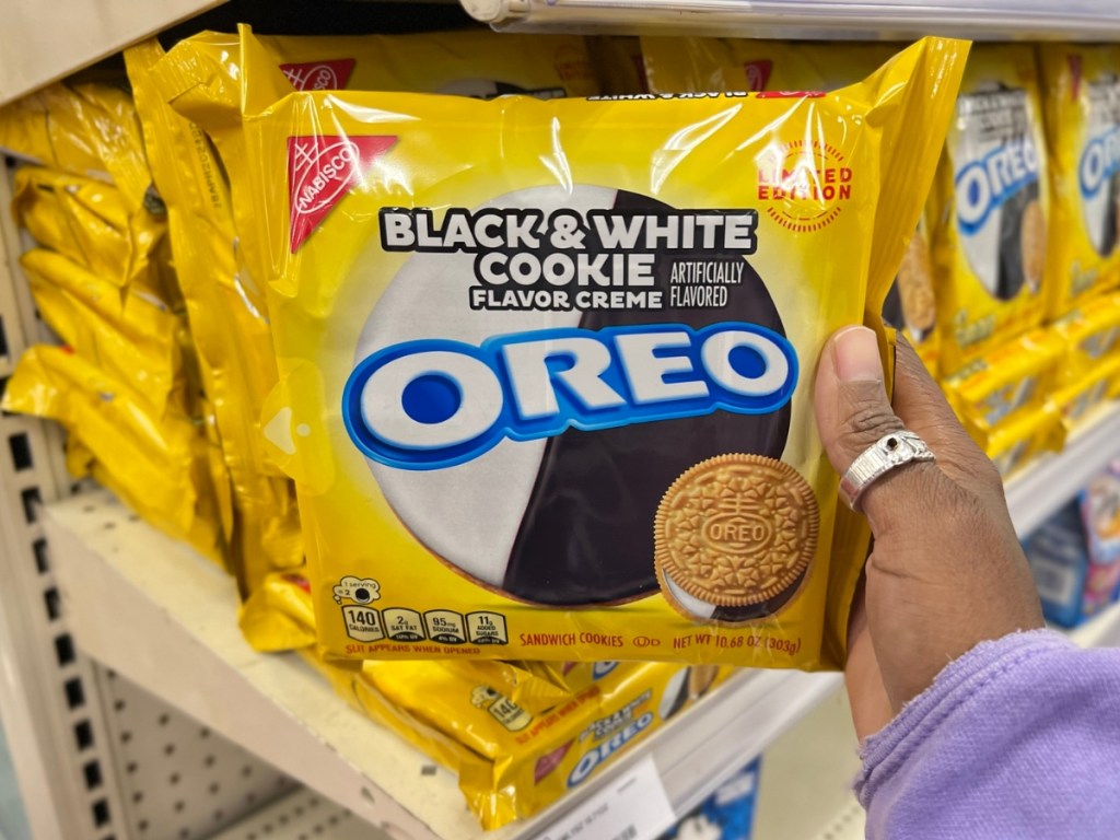 Limited Edition Black & White OREOS on store shelf