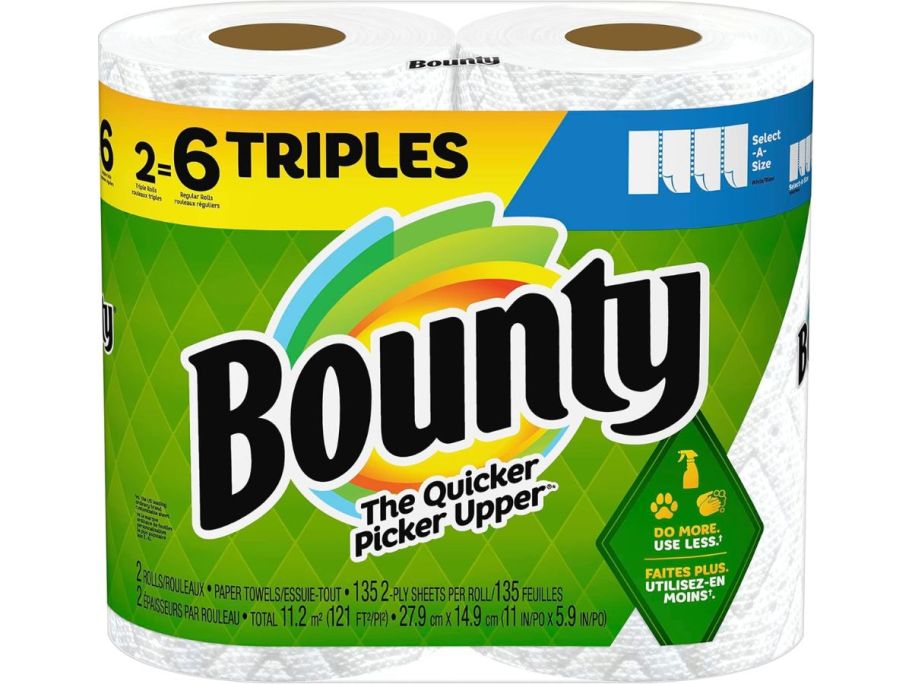 Bounty Select-A-Size Paper Towels Triple Roll 2-Pack stock image