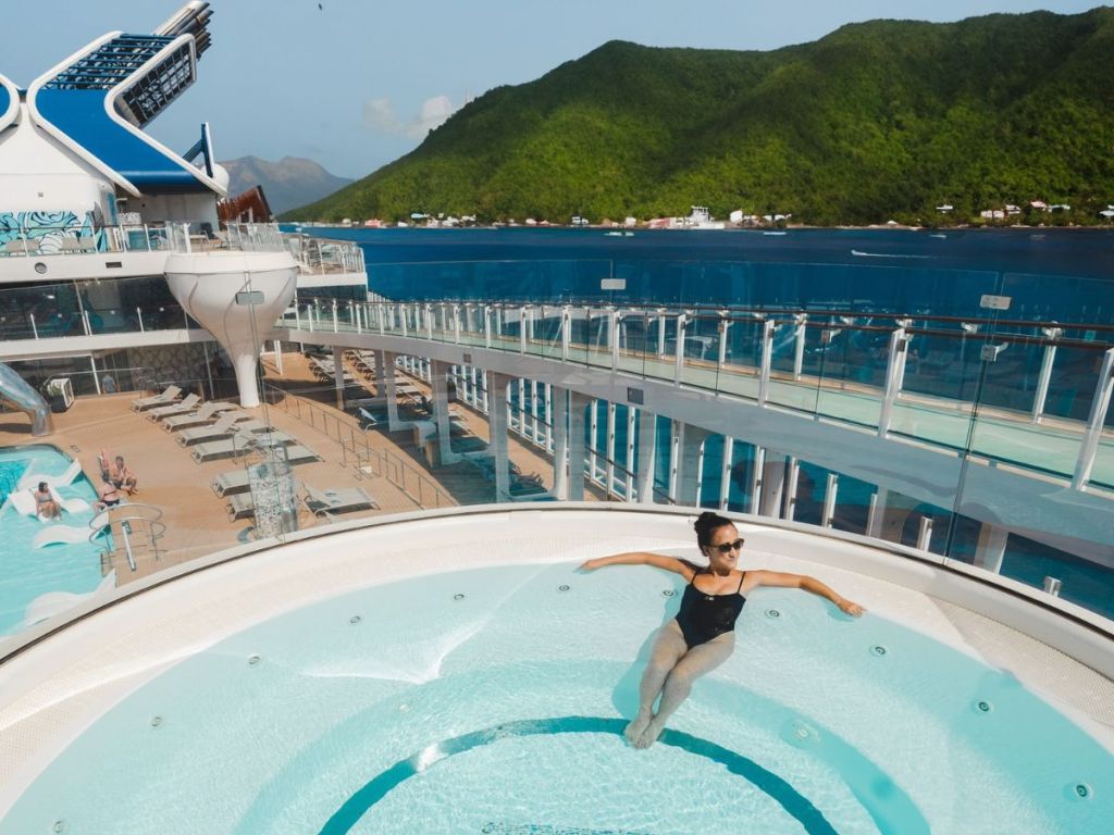 woman in a hot tub on a celebrity cruise lines ship