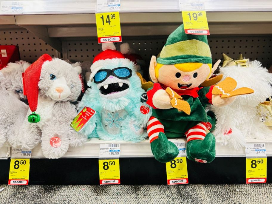 Christmas Light-Up Plush on shelf in store