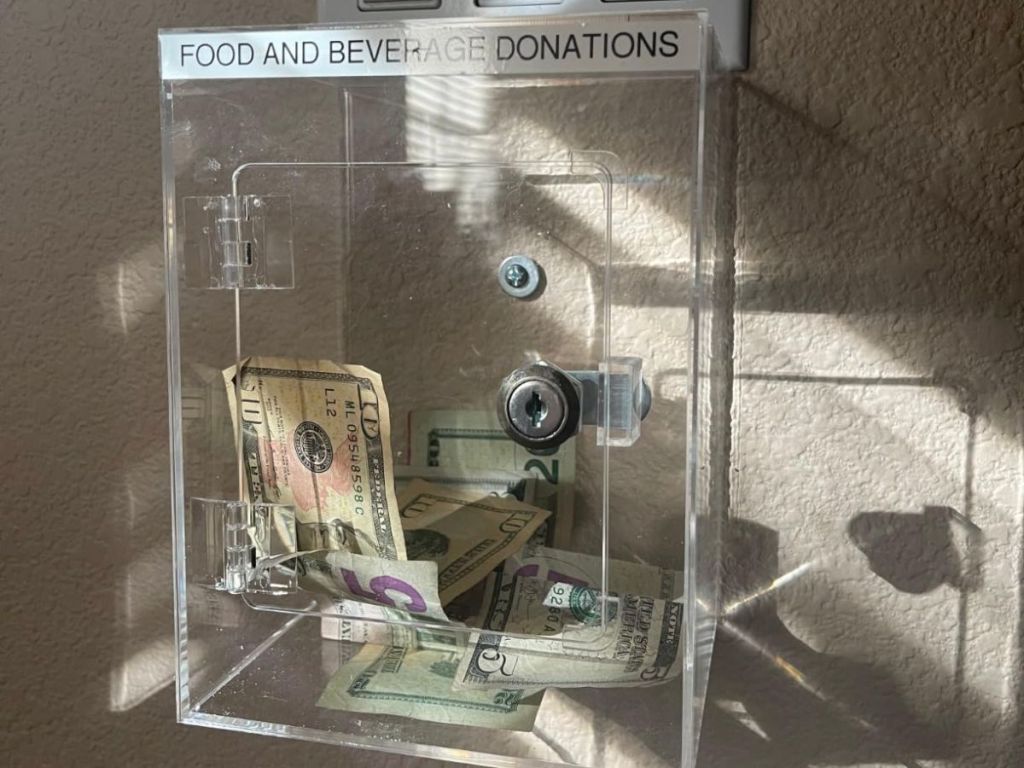 Clear Piggy Bank with Lock for charity