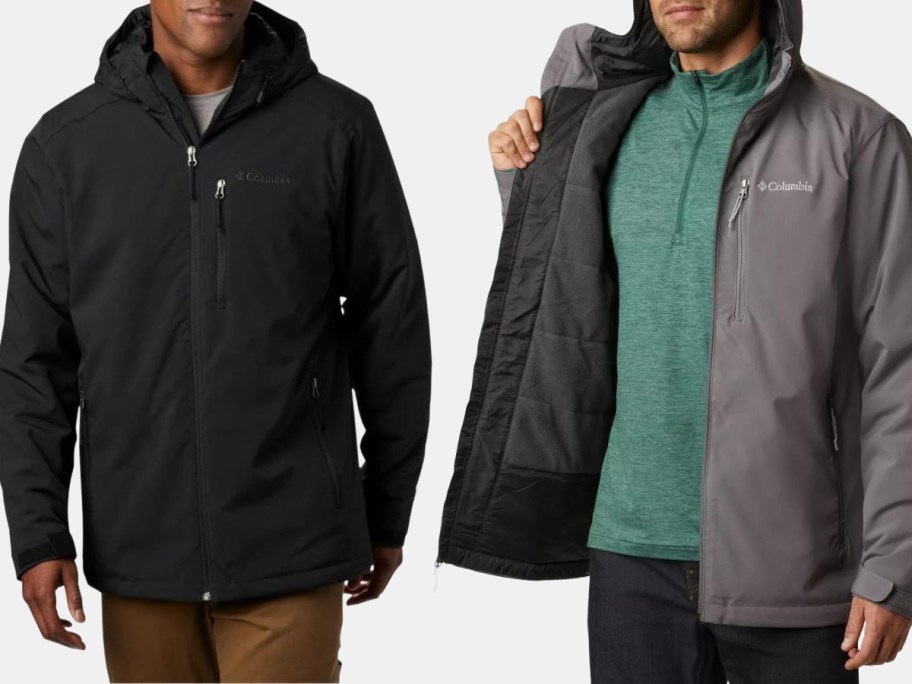 Stock images of 2 men wearing Columbia jackets