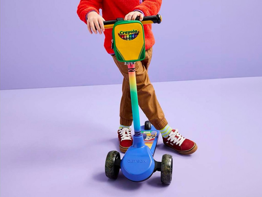 Crayola Kids Customizable 3-Wheel Kick Scooter 