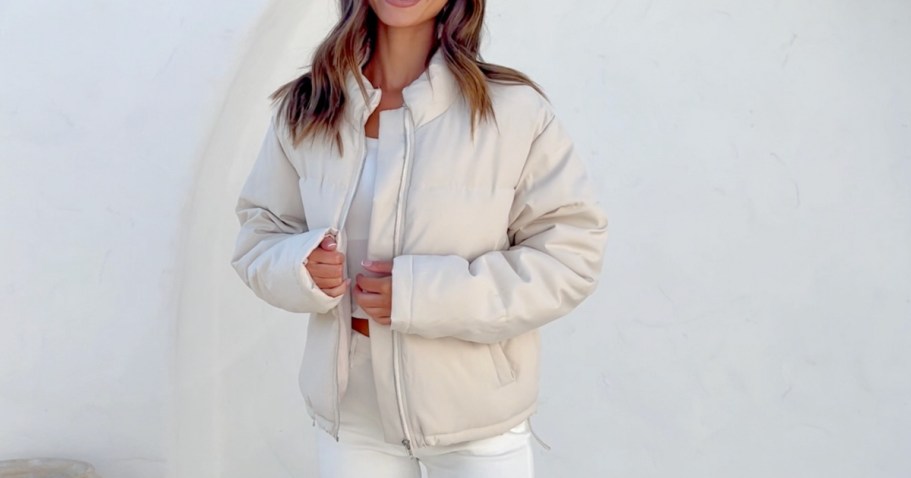 50% Off Trendy Cropped Puffer Coats on Amazon (May Sell Out!)