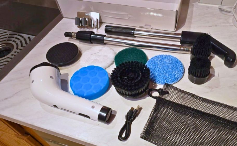 Cordless Electric Spin Scrubber w/ 8 Brush Heads Only $24.69 Shipped for Prime Members (Reg. $40)