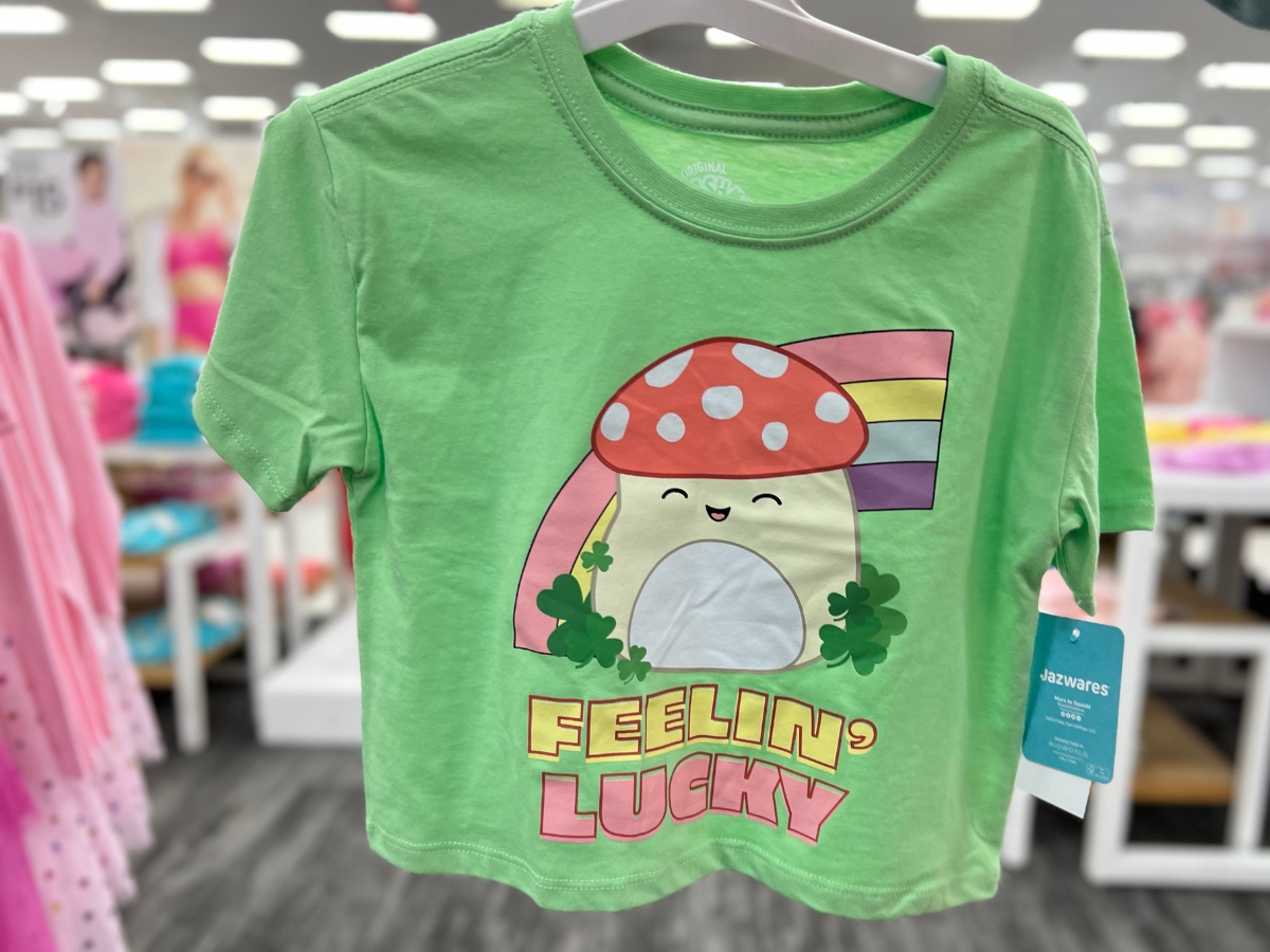 Squishmallows Girls Rainbow Boxy Short Sleeve Graphic T-Shirt 