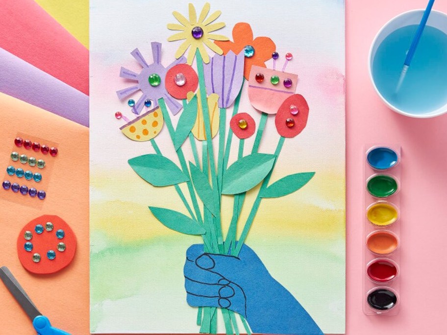 Free Kids Classes at Micheals Paper Flower Collage