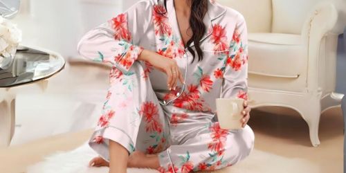 Women’s Satin Pajama Sets Just $16 Shipped on Amazon | Great Reviews + Lots of Colors!