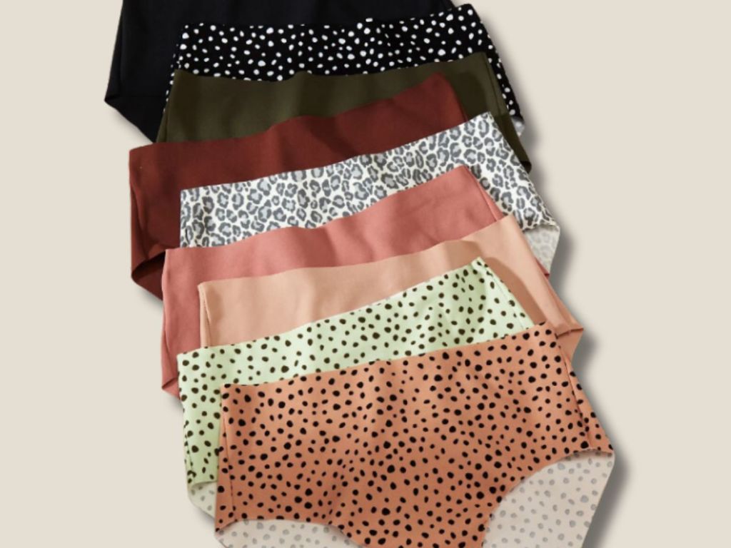 multiple pairs of color and pattern panties