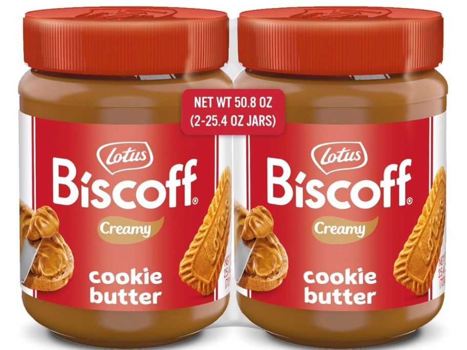 2 jars of Lotus Biscoff Cookie Butter Spread 25.4oz in packaging