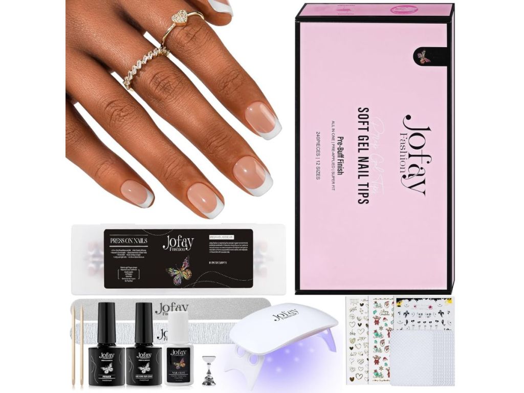 A Jofay Press on Nails French Tip Gel Nails Kit
