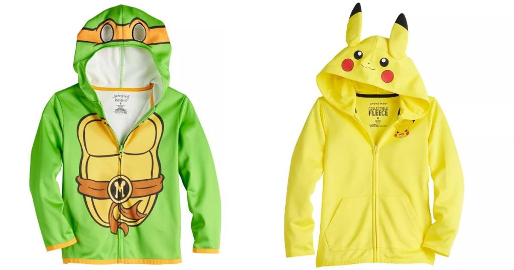 Teenage Mutant Ninja Turtle and Pokemon Pikachu kid's hoodies
