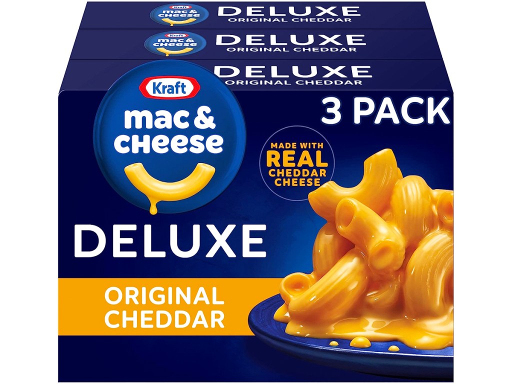 3-pack of Kraft Deluxe Original Cheddar Macaroni & Cheese Dinner