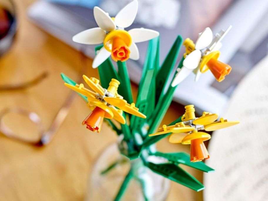 A vase of LEGO Daffodils