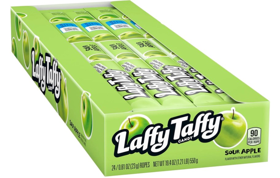 green box of laffy taffy ropes in sour apple flavor
