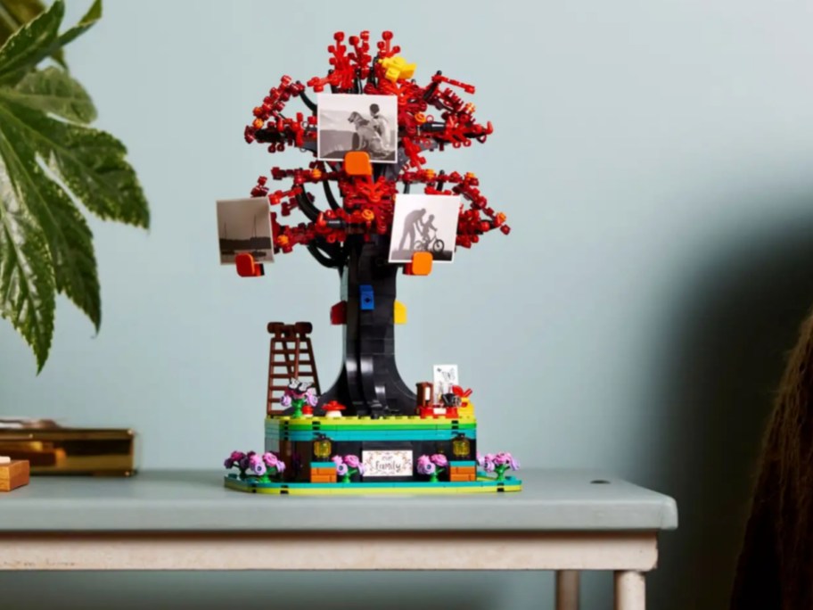 Lego family tree on a table top