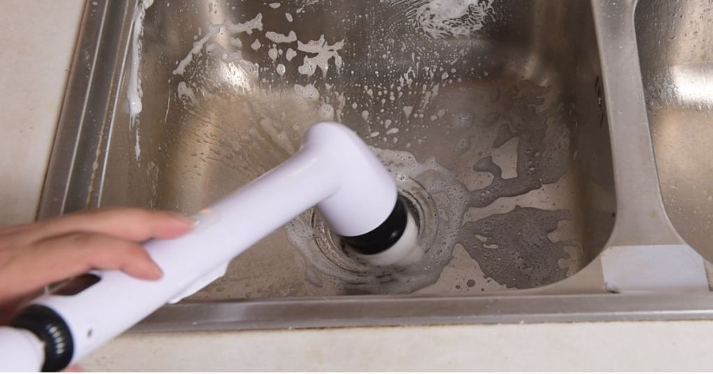 scrubber spin brush cleaning sink