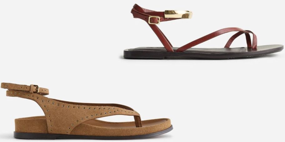 Stock images of two madewell sandals