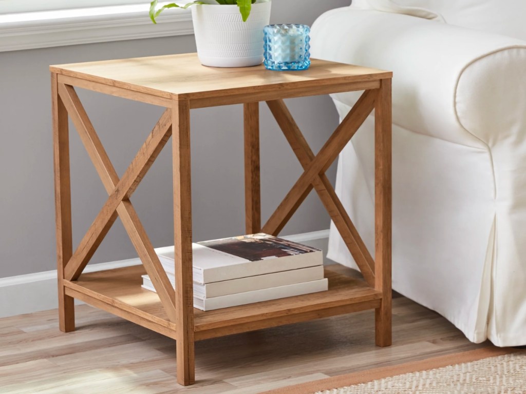 Mainstays Farmhouse Square Side Table