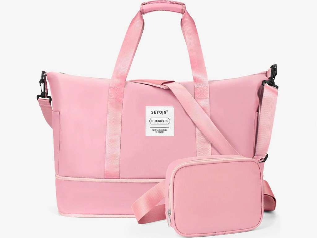 Matching Weekender & Belt Bag Set in Pink 