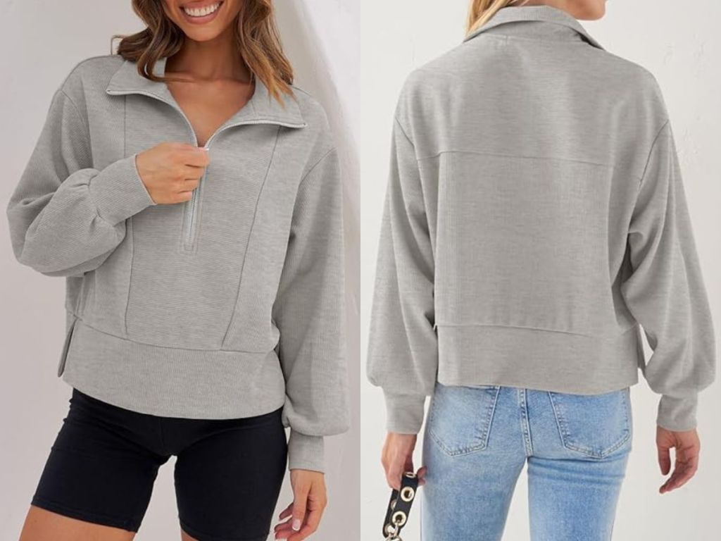 front and back view of a merokeety women's pullover