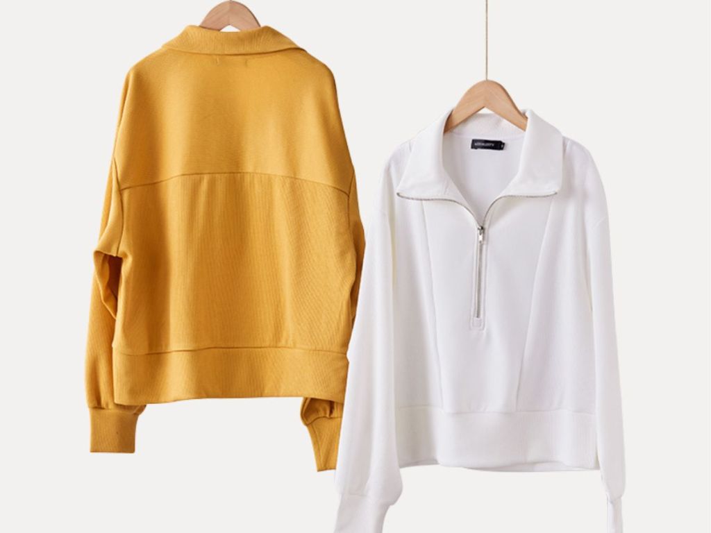 2 Merokeety 1/2 Zip Pullovers on hangers