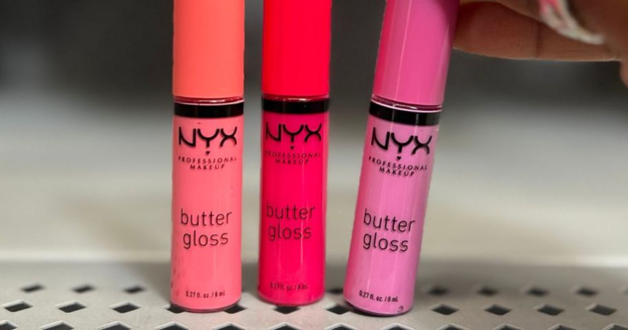 3 NYX Butter Lip Gloss on store shelves