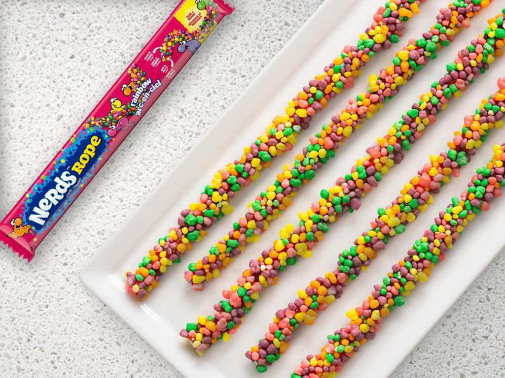 Nerds Rope Rainbow on a plate