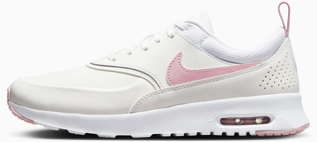 white and pink nike sneaker