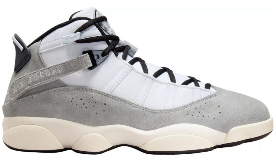 A gray and white Nike Jordan 6 Rings Shoe