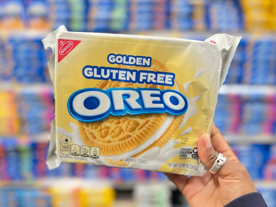 golden gluten-free oreo cookies in store