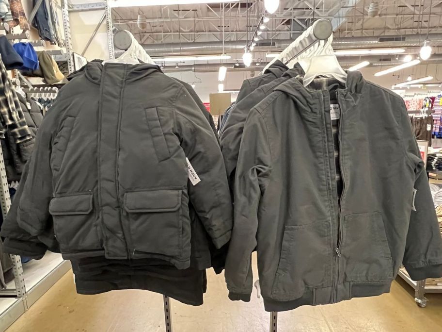 Old Navy Boys Jackets on hangers at the store