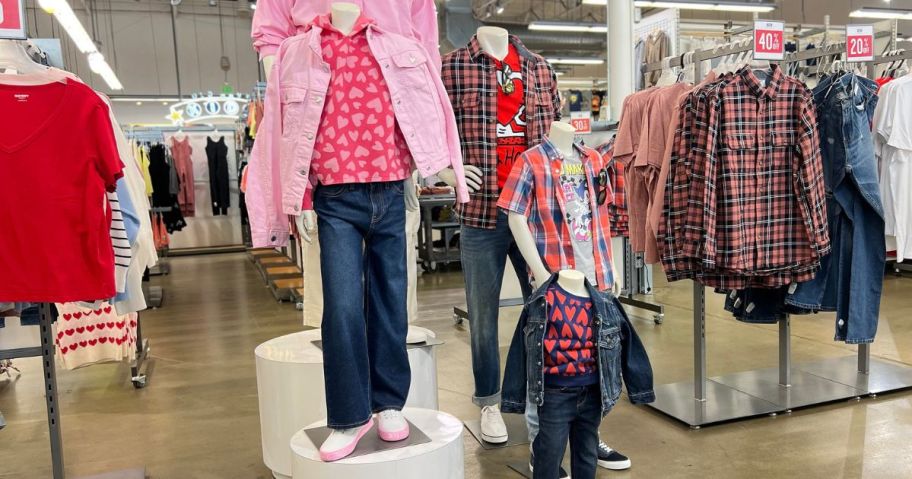 Old Navy Valentine's Day Clothing on mannequins at the store