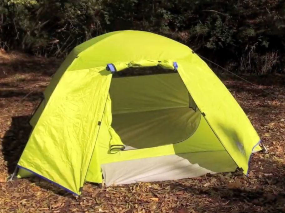 An Ozark Trail 4-Person Tent in the woods