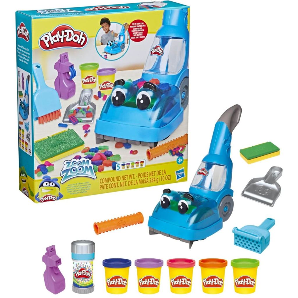 Play-Doh Zoom Zoom Vacuum Cleaner and accessories stock image