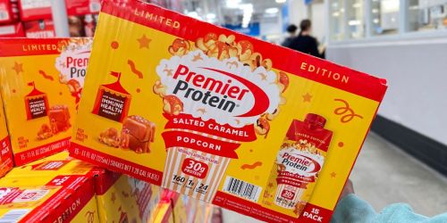 Premier Protein Salted Caramel Popcorn Shakes 15-Pack Only $26 at Sam’s Club