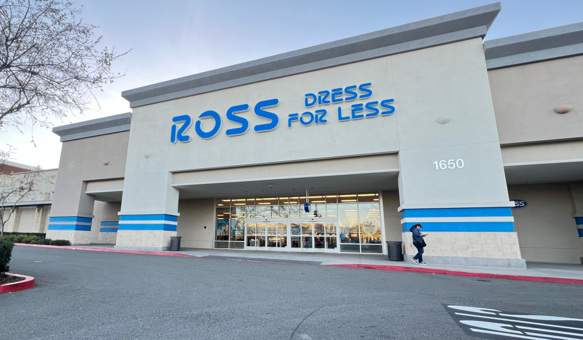 A ROSS Dress For Less storefront with sign