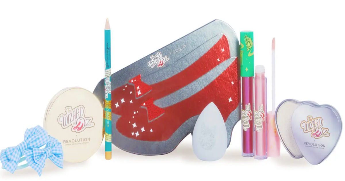 Wizard of Oz themed beauty set on white background 