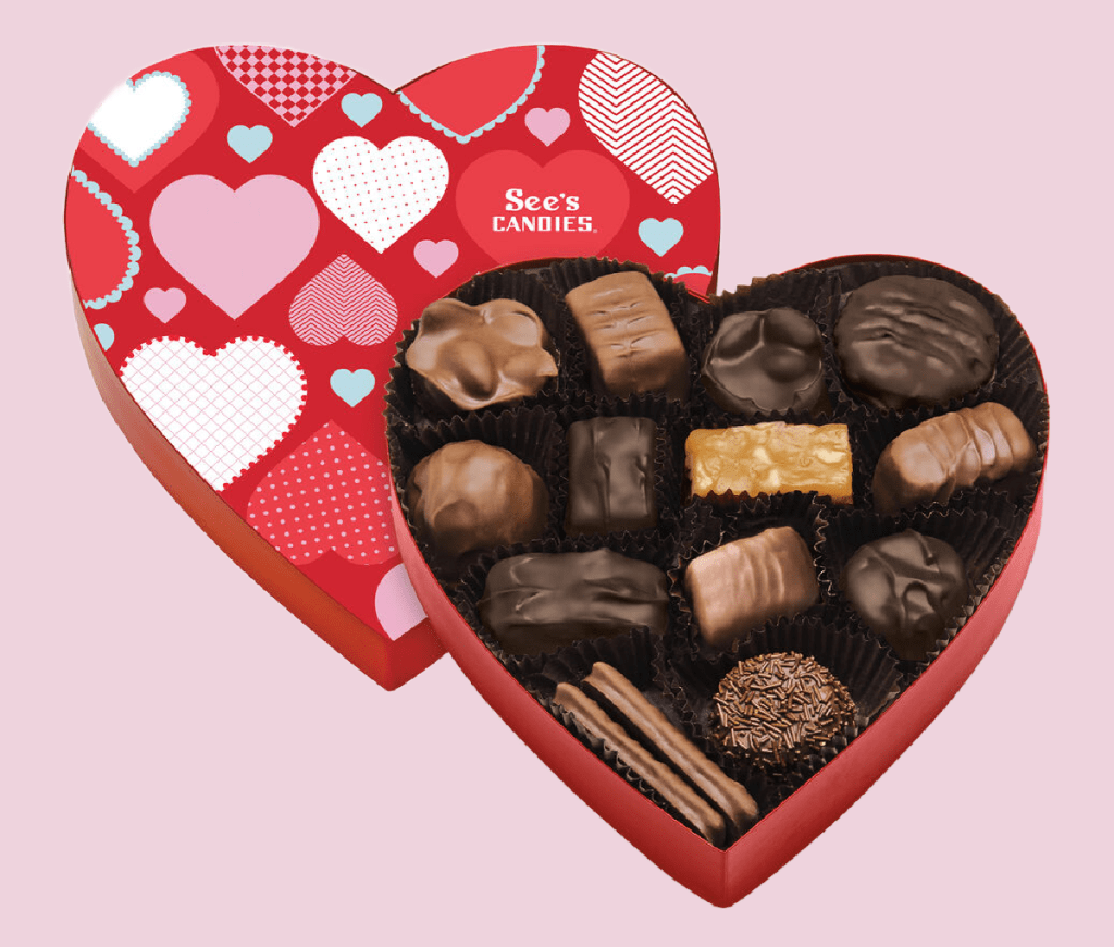 See's Candies Be Mine Heart filled with chocolates