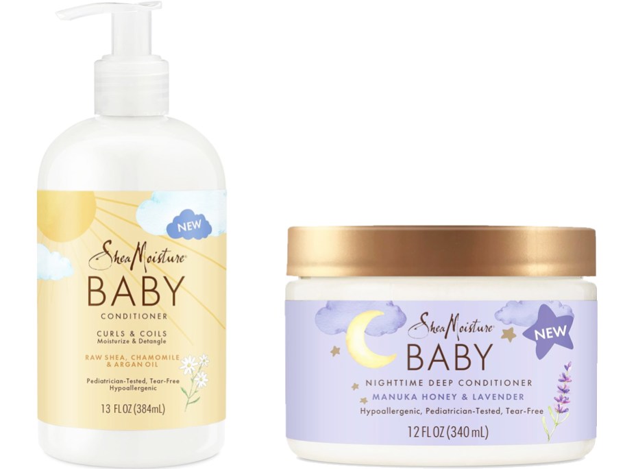 SheaMoisture Baby conditioner bottle and jar