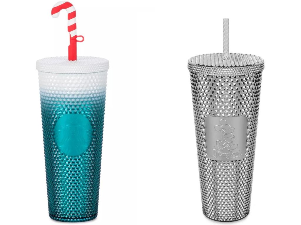 Stock images of two Starbucks Disney Tumblers