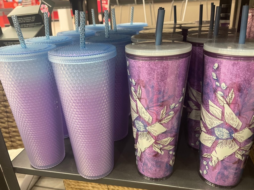 Starbucks cold cups in ombre and purple flower