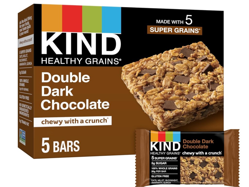 Stock image of KIND Healthy Grains Bars 5 Count - Double Dark Chocolate 
