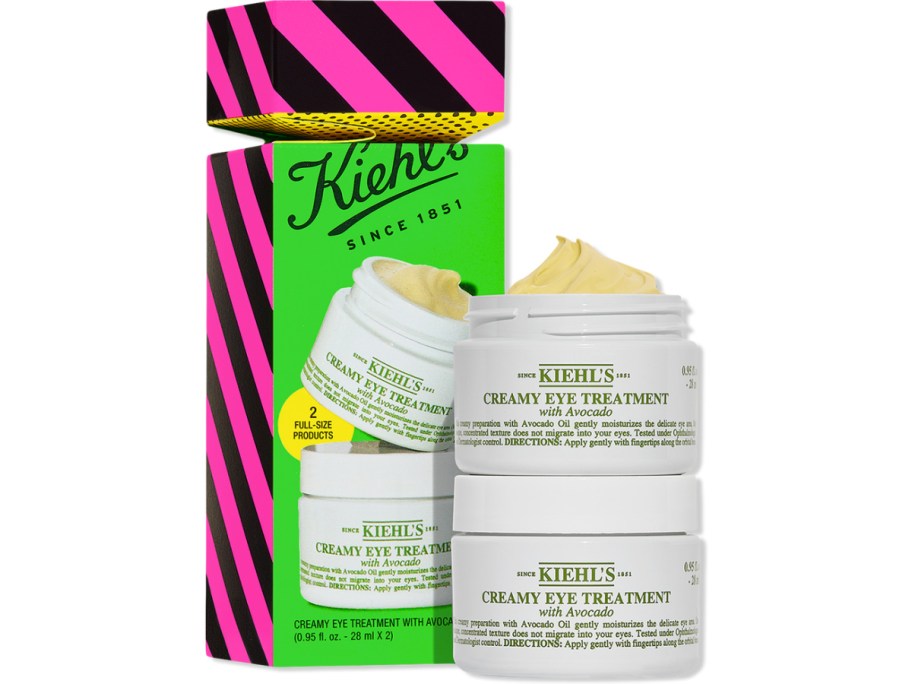 Stock image of kiehls eye cream duo displayed with its box